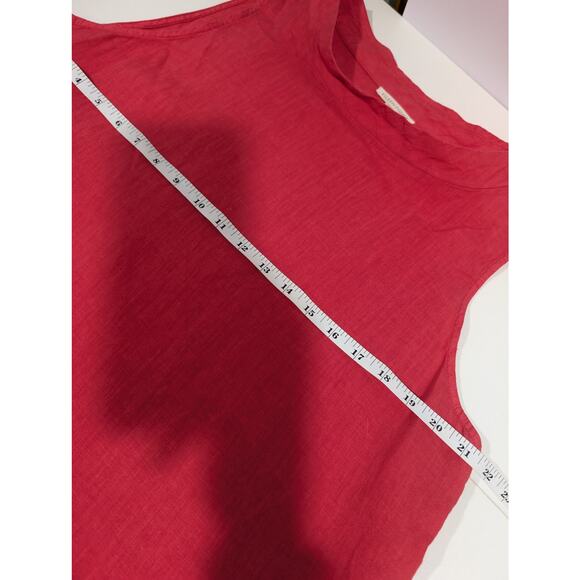 Eileen Fisher Tank Womens Large Coral Linen Sleeveless Blouse Lagenlook - Picture 6 of 8